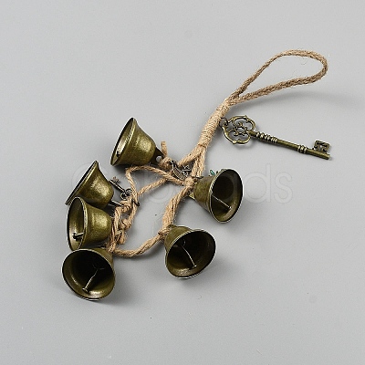Iron Bell Witch Wind Chimes for Door Wall Hanging Ornaments HJEW-WH20003-32-1