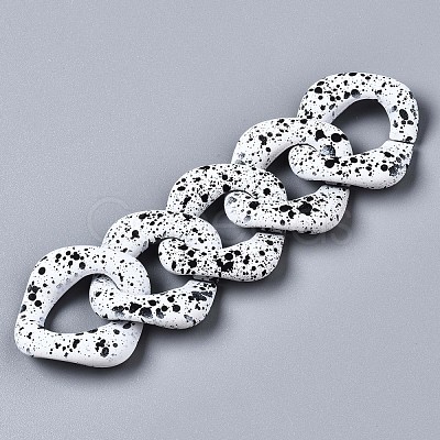 Spray Painted CCB Plastic Linking Rings CCB-Q091-019A-1