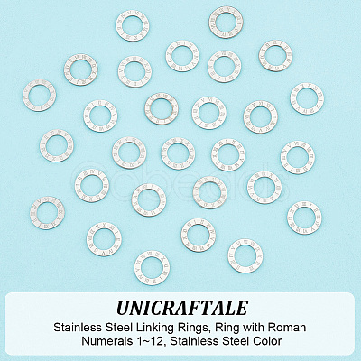 30Pcs 304 Stainless Steel Linking Rings STAS-UN0046-57-1