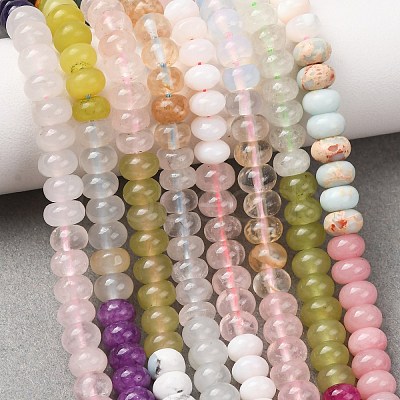 Glass & Natural White Shell & Dyed Howlite Beads Strands G-Z135-C09-2X4MM-1