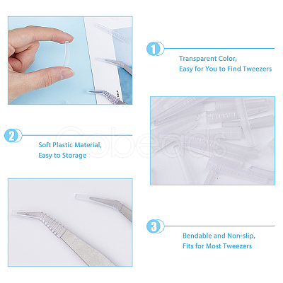 160Pcs 4 Style Plastic Tweezer Protective Covers TOOL-FH0001-53-1