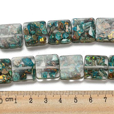 Dyed Natural Imperial Jasper with Resin Beads Strands G-G083-C01-01-1