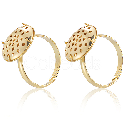 Brass Adjustable Ring Findings KK-BBC0018-54A-1