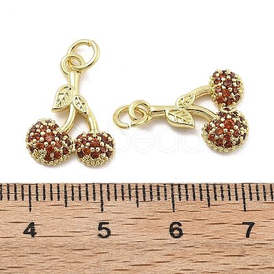 Brass Micro Pave Cubic Zirconia Pendants KK-U060-25G-1