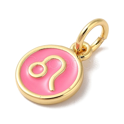 Real 18K Gold Plated Brass Enamel Charms KK-L216-001G-H-1