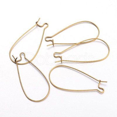 Brass Hoop Earrings Findings Kidney Ear Wires EC221-5NFAB-1