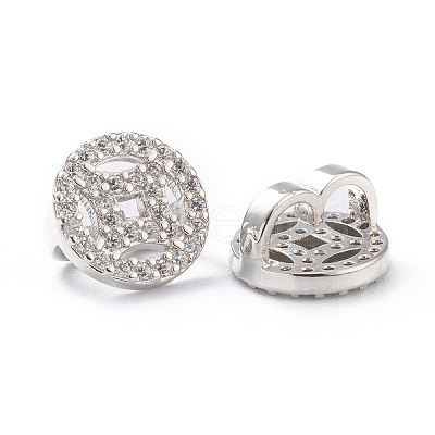 Brass Micro Pave Clear Cubic Zirconia Multi-strand Links ZIRC-A014-04P-1