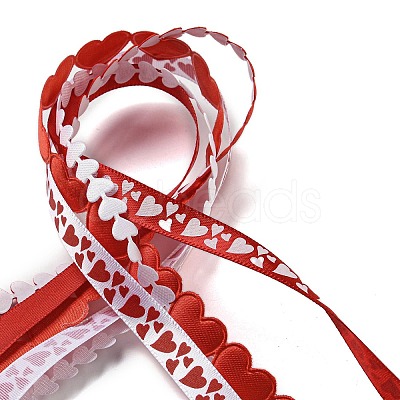 10 Yards 5 Styles Valentine's Day Polyester Ribbons X1-OCOR-Q026-01-1