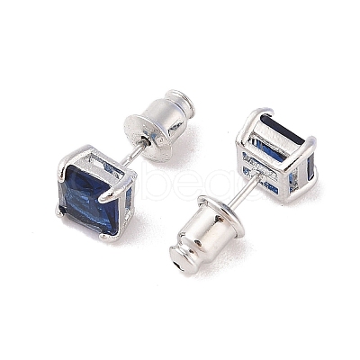 Rack Plating Brass Micro Pave Cubic Zirconia Stud Earrings EJEW-I304-01P-05-1