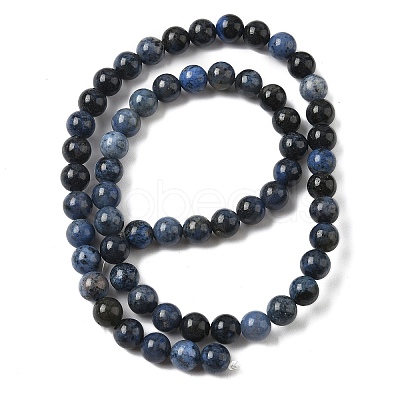 Natural Grade AA Dumortierite Quartz Round Bead Strands G-P075-43-6mm-1