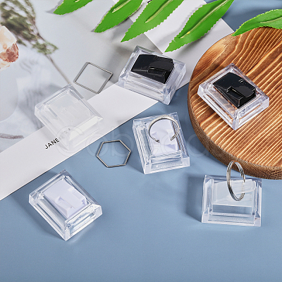 12Pcs 3 Colors Rectangle Acrylic Finger Ring Stands RDIS-FG0001-26-1