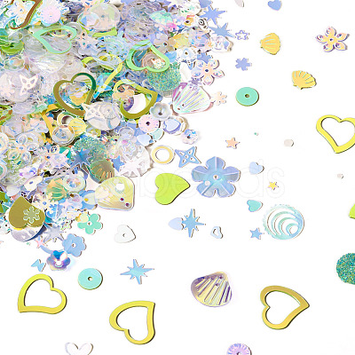 100G Plastic Sequins Beads PVC-TA0001-04E-1