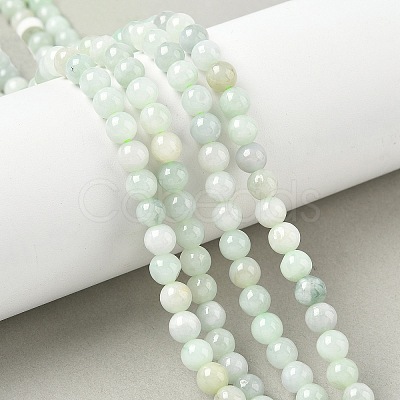 Natural Myanmar Jadeite Beads Strands G-M454-A01-6mm-1