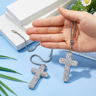 2Pcs Stainless Steel Rhinestone Pendant Decorations AJEW-DC0003-68-1