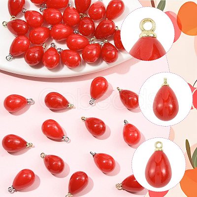 40Pcs 2 Colors ABS Plastic Pearl Pendants FIND-FS0005-19-1