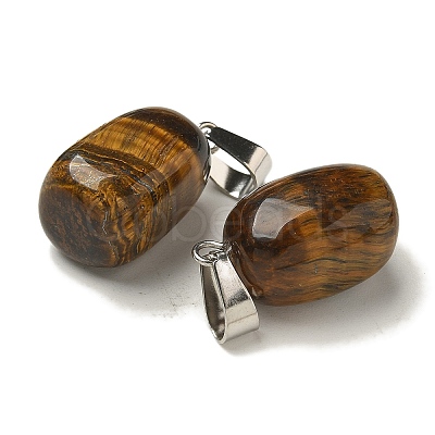 Natural Tiger Eye Pendants G-Z067-03P-09-1