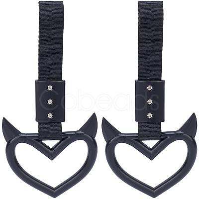 2Pcs ABS Plastic Devil Heart Rear Bumper Warning Handle Ring HJEW-SP0001-51D-1