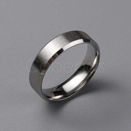 Matte Style 304 Stainless Steel Wide Band Finger Rings for Women Men RJEW-WH0009-14E-P-1
