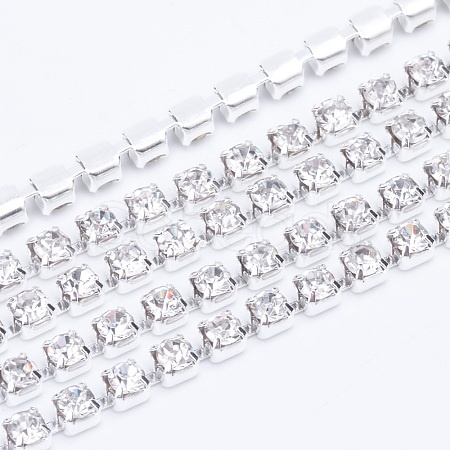Brass Rhinestone Strass Chains CHC-T003-SS16-01S-1