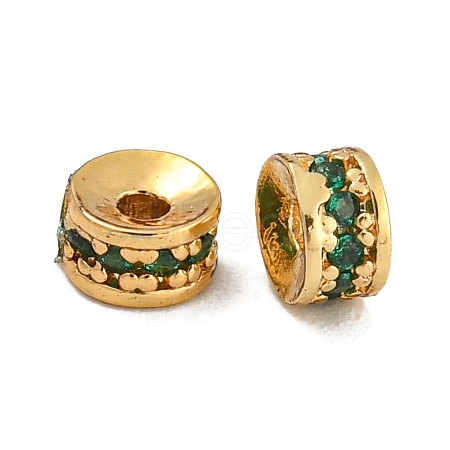 Rack Plating Brass Micro Pave Cubic Zirconia Beads KK-U030-29G-08-1