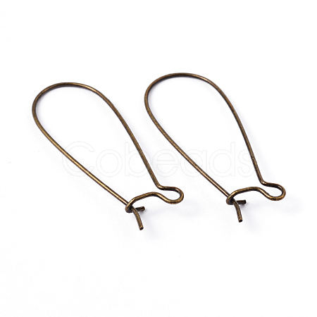 Antique Bronze Plated Brass Hoop Earrings Findings Kidney Ear Wires Making Findings X-EC221-NFAB-1