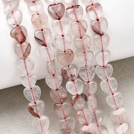 Natural Hematoid Quartz/Ferruginous Quartz Beads Strands G-P575-C21-6mm-1