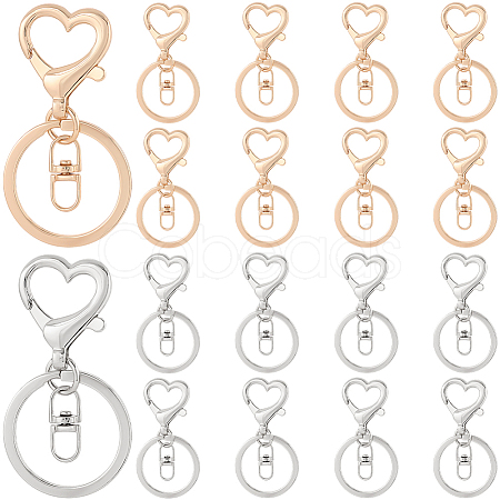 20Pcs 2 Colors Zinc Alloy Keychain Clasps FIND-SP0004-25-1
