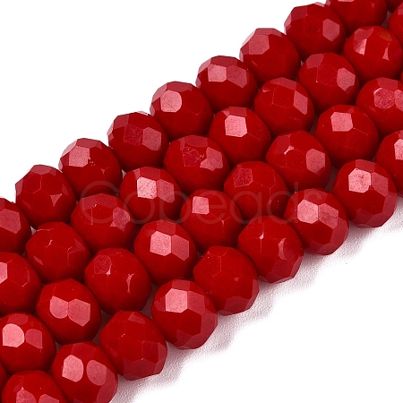 Opaque Solid Color Imitation Jade Glass Beads Strands X-EGLA-A044-P8mm-D15-1