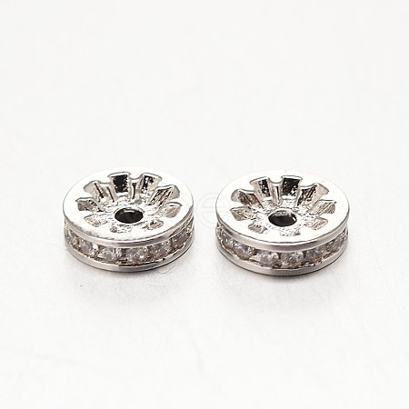 Brass Micro Pave Grade AAA Cubic Zirconia Beads ZIRC-O010-8mm-07P-NR-1