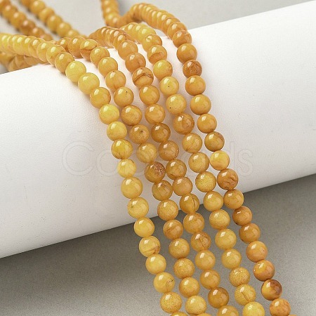 Natural Beeswax Beads Strands G-L095-B02-5mm-01-1