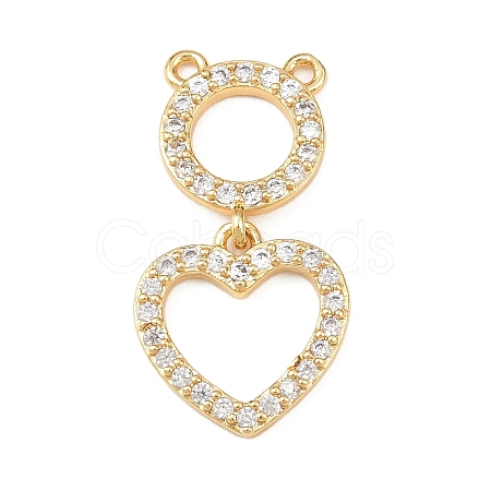 Brass Micro Pave Clear Cubic Zirconia Pendants KK-F919-41A-G-1
