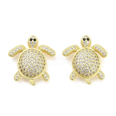 Brass Micro Pave Cubic Zirconia Beads KK-H527-39G-1