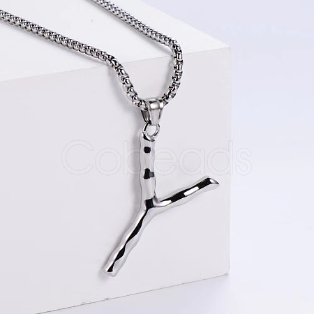 Minimalist chic collarbone necklace with 26 English letters design LW4134-51-1