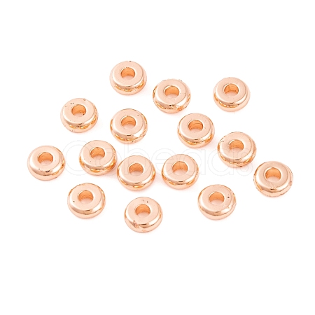 Brass Flat Round Spacer Beads KK-M085-A-12RG-NR-1