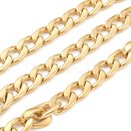 PVD Vacuum Plating 304 Stainless Steel Cuban Link Chains STAS-B020-07G-1