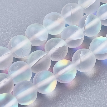 Synthetic Moonstone Beads Strands G-E468-G01-6mm-1