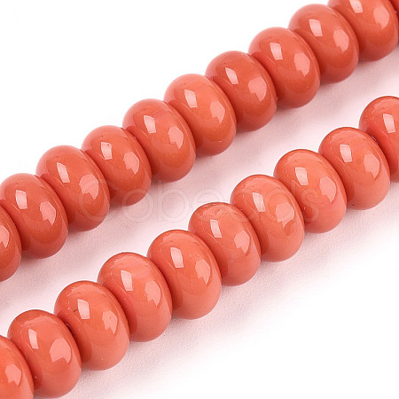 Opaque Solid Color Glass Beads Strands GLAA-ZX008-8mm-18E-1