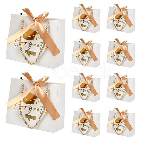 Gold Stamping Graduation Cap Paper Gift Bags CARB-FZC0001-01D-1