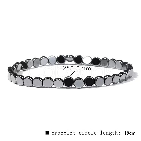 Personal Black Agate Stone Bracelet for Men Women Vintage Style Elastic Cord Jewelry RL7655-13-1