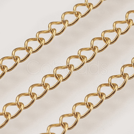 Ion Plating(IP) Handmade 304 Stainless Steel Curb Chains STAS-P200-11G-1