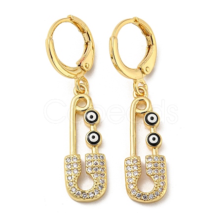 Golden Brass Dangle Leverback Earrings EJEW-L269-016G-08-1