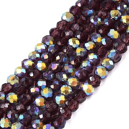 AB Color Plated Transparent Glass Rondelle Beads Strands EGLA-T029-2mm-10T-1