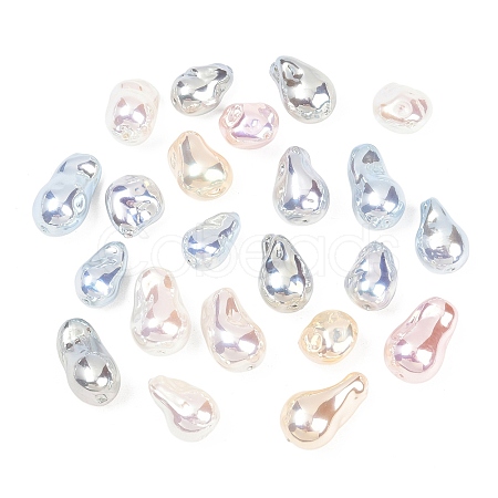 Electroplated Glass Imitation Pearl Beads GLAA-A044-06-1