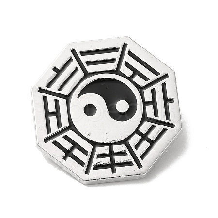 Eight-Diagram Tactics with Yin Yang Alloy Brooch Pin JEWB-K008-02P-1