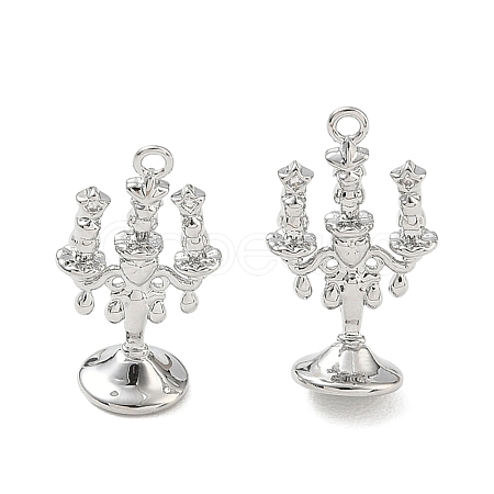 Brass Micro Pave Clear Cubic Zirconia Pendants KK-K351-75P-1