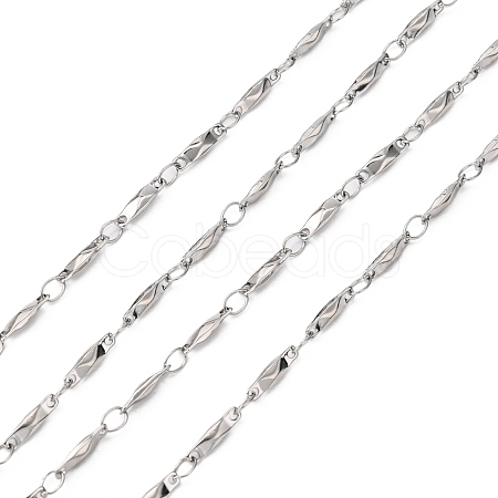 Tarnish Resistant 304 Stainless Steel Bar Link Chains CHS-K001-76-1