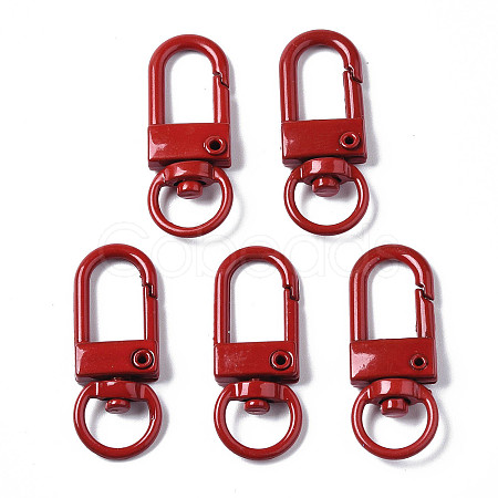Spray Painted Eco-Friendly Alloy Swivel Snap Hooks Clasps PALLOY-T080-02G-NR-1
