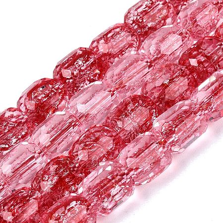 Transparent Crackle Glass Beads Strands GLAA-Q108-04A-08-1