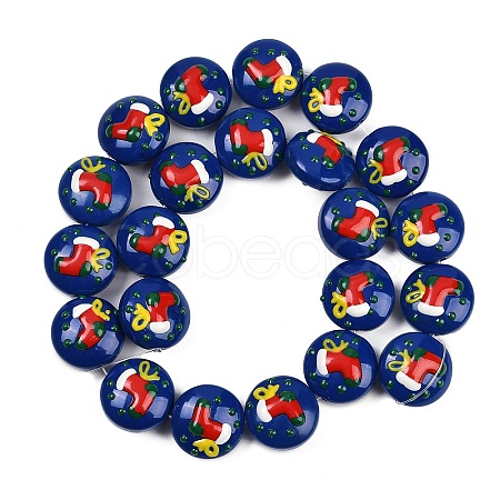 Christmas Handmade Lampwork Enamel Beads LAMP-C020-03F-1