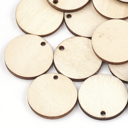 Undyed Wood Pendants WOOD-T008-13-1
